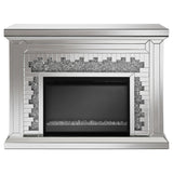 Gilmore Mirrored Freestanding Electric Fireplace, Silver