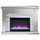 Gilmore Mirrored Freestanding Electric Fireplace, Silver