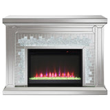 Gilmore Mirrored Freestanding Electric Fireplace, Silver