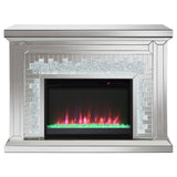 Gilmore Mirrored Freestanding Electric Fireplace, Silver