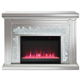 Gilmore Mirrored Freestanding Electric Fireplace, Silver