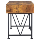 3 Drawer Writing Desk With Handles - Brown