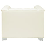 Earline - Upholstered Track Arm Accent Chair - White