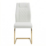 High Back Dining Chairs For Dining & Kitchen Room (Set of 4) - Golden / White