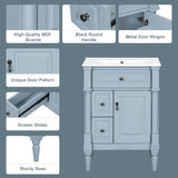 Freestanding Bathroom Vanity With Sink, Adjustable Shelf & Flip Drawer