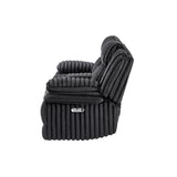Winston - Power Console Recliner Loveseat With LED And Hidden Drawer - Black