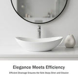 Oval Vessel Bathroom Sink Bowl - White