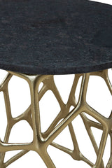 Ariel - Short End Table - Black / Gold