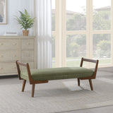 Mid-Century Bench With Wood Legs