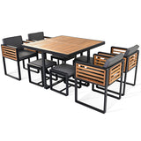 9-Pieces Acacia Wood Patio Dining Set