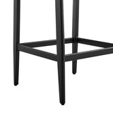 Cayman - Outdoor Patio Counter Height Bar Stool In Aluminum With Gray Cushions