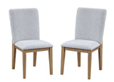 Delphine - Linen Fabric 19" Dining Chair (Set of 2) - Gray - Chair Sets - Alpine Outlets