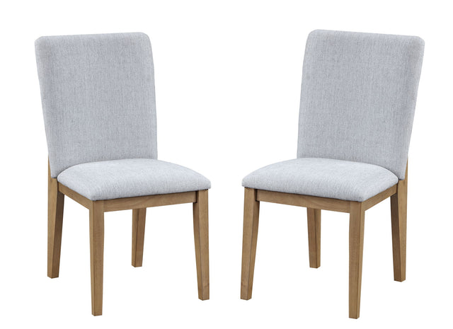 Delphine - Linen Fabric 19" Dining Chair (Set of 2) - Gray - Chair Sets - Alpine Outlets
