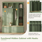 Hall Tree With 4 Hidden Cabinets