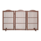 Freestanding Foldable Pet Gate For Dogs - Brown