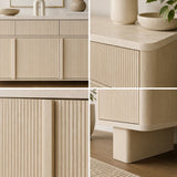 Curved Credenza, Wide Storage Cabinet For Dining Room