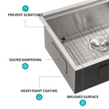 Premium Single Bowl Undermount Workstation Kitchen Sink With Accessories, Finish, 16 Gauge Stainless Steel - Black