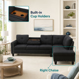 L - Shaped Sectional Sofa With Movable Left Chaise