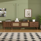 TV Stand With Storage Cabinets - Natural