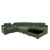 U - Shape Sectional Pull Out Bed With Console, Storage, And USB Charging