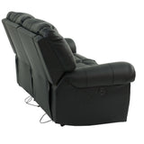 Plush Relax Power Reclining Loveseat 2 Seat Couch With USB Charging Armrest Cushion Living Room Furniture - Black