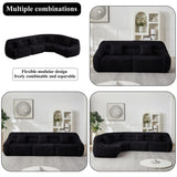 Luxury Curved Corner Sectional Sofa With 4 Pillows