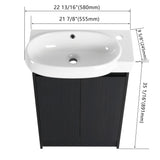 Freestanding Bathroom Vanity & Sink, Soft Close Doors