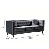 Chesterfield Sofa With Square Arms For Living Room