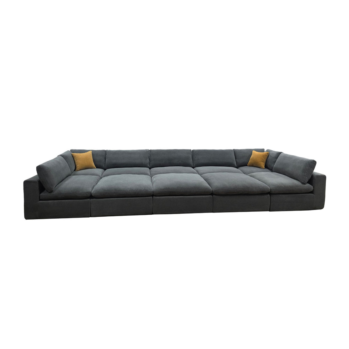 Custom Configuration Modular Sectional & Toss Pillows
