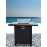 Powder Coated Fire Pit With Top - Black