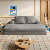 Multifunctional Convertible Sofa Bed With 2 Tumbler Backrests And 2 Pillows, Deep Seat Couch