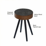 Round Coffee Table With Carved Top For Living Room