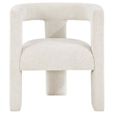 Verda - Upholstered Accent Side Chair In Soft With Rounded Open Back And 3 Leg Base - White