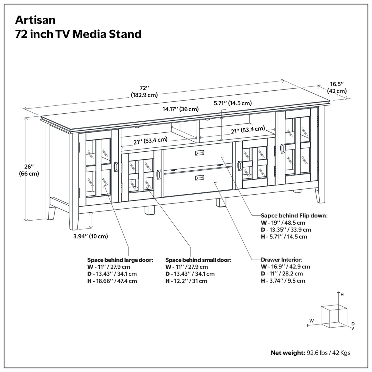 Artisan - TV Media Stand - Rustic Natural Aged Brown
