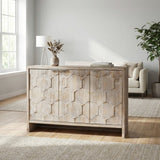 Accent Cabinet Sideboard Buffet Wooden Storage Server in Light Brown