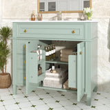 Bathroom Vanity With Sink, 3 Drawers & 2 Doors