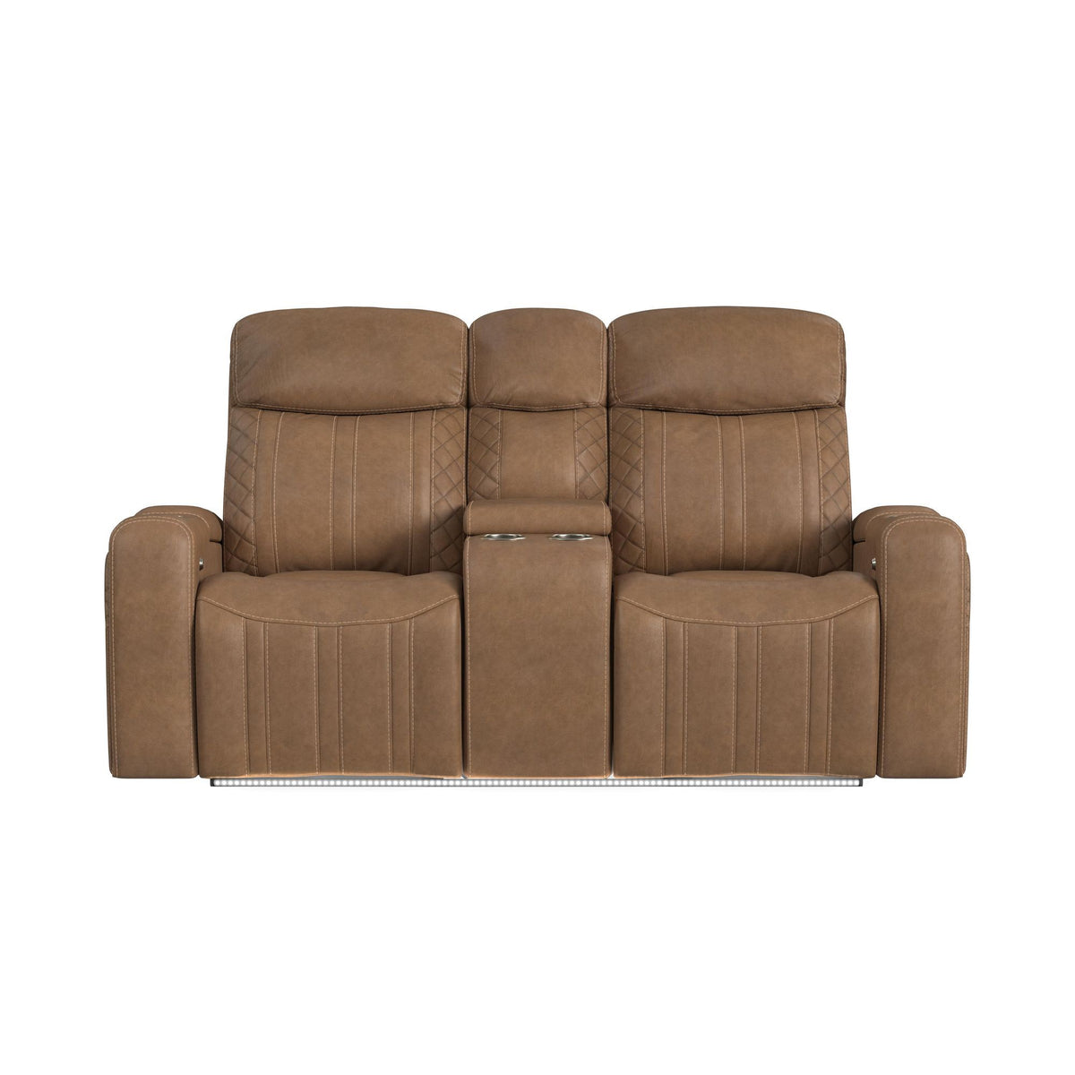 Side Kick - Loveseat With Console, Cupholders And White Led Light - Simba Saddle