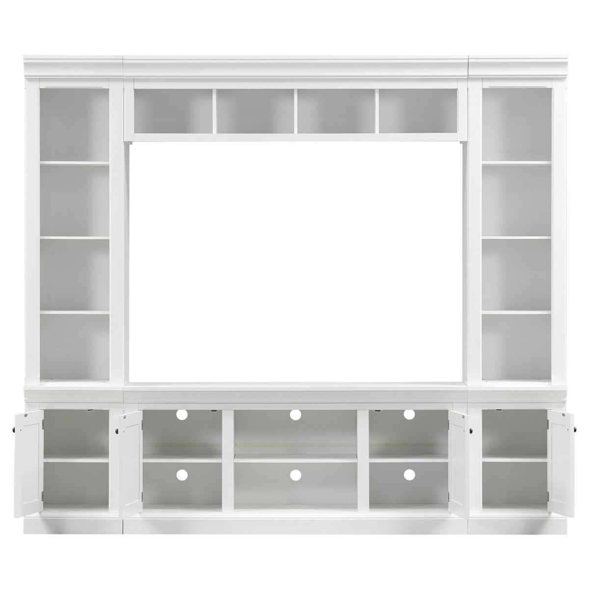 TV Stand With Hutch, Large Entertainment Center With Adjustable Shelves