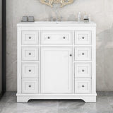 Modern Bathroom Vanity With Sink Combo, 6 Drawers And 1 Cabinet