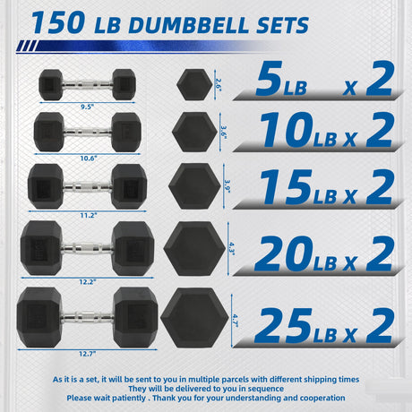 BalanceFrom 150LB Coated Hex Dumbbell Weight Set and A-Frame Storage Rack