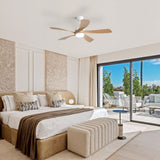 45" Ceiling Fan With DC Motor Smart App Control Quiet Reversible Operation Dimmable Lighting And Timer