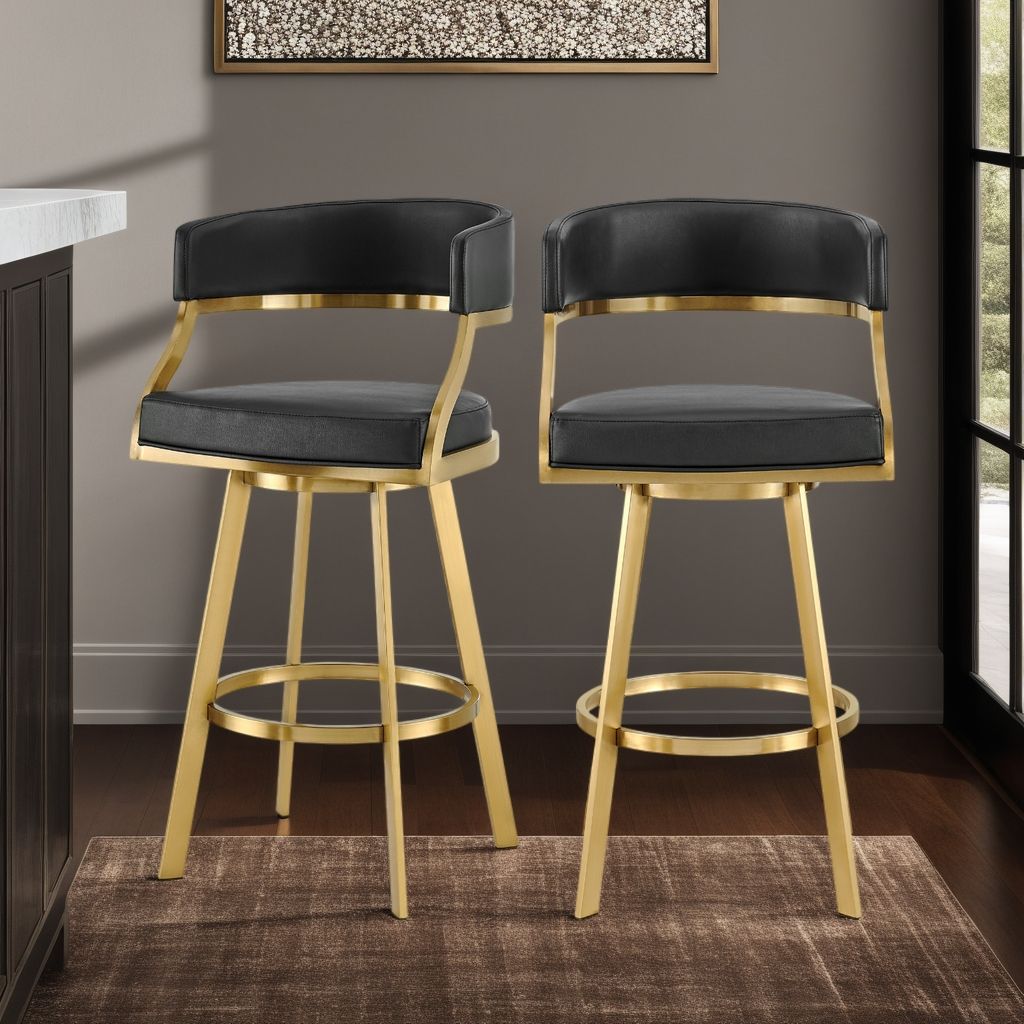 Saturn - Swivel Stool - Gold Legs
