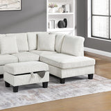 Sectional Sofa With Storage Ottoman And Pillows