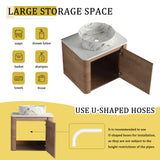 Wall Mounted Bathroom Vanity With Art Sink, 1 Soft Close Door