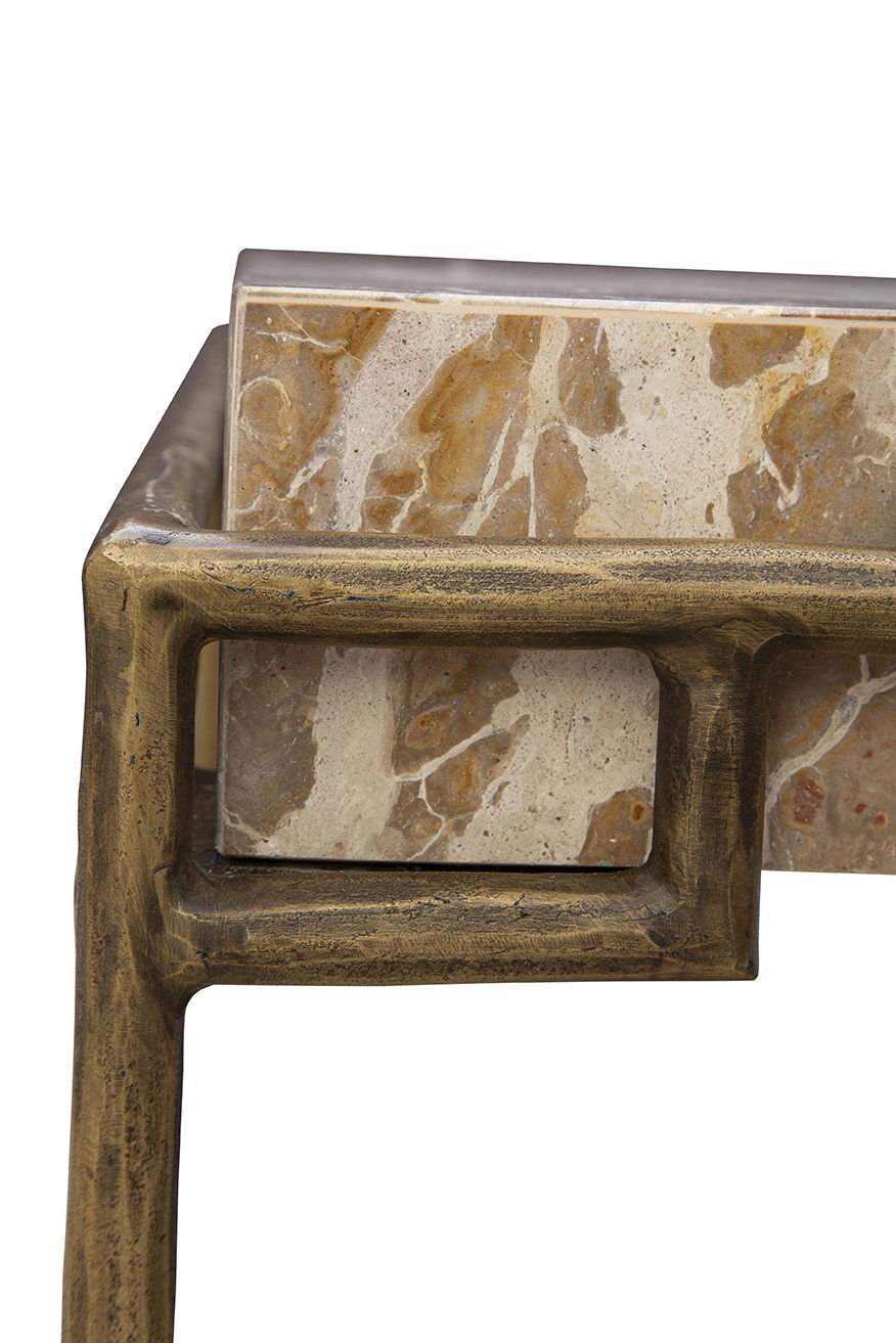 Nala - Coffee Table - Beige / Gold