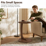 C - Shaped End Table With Sturdy Base