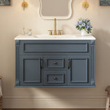 French Simple Style Wall Mounted Bathroom Cabinet With Sink