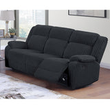 Motion Reclining Sofa With Seat And Adjustable Footrests For Living Room - Black