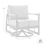 Royal - Outdoor Patio Swivel Glider Lounge Chair - Black Aluminum And Teak Wood With Cushions