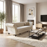 Chesterfield Sofa, 3 Seat Couch With Deep Button Tufted Back, Rolled Arms
